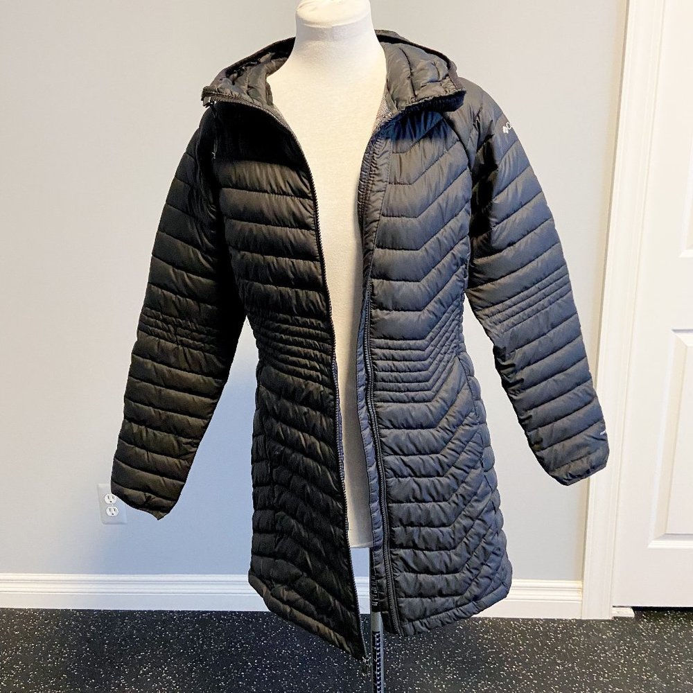 *FLASH SALE* Columbia Fitted Puffer Coat With Omni-Heat Black Medium